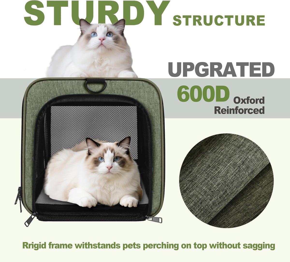 Bolsa de transporte mediana para gatos, ligera, suave y pequeña caja