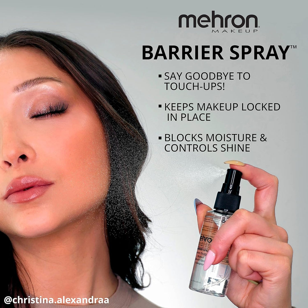 Mehron Spray de barrera de maquillaje | Spray fijador para maquilla...