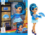 Rainbow High Pretty in Paris Fashion Skyler Bradshaw (azul), muñeca de moda arcoíris de 11 pulgadas con atuendo, bolso elegante, regalo de juguete para niñas de 4 a 12 años