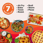 Instant Pot No requiere precalentamiento* Horno tostador con freidora de aire de 4 rebanadas con tecnología InstantHeat, 7 en 1, freír al aire, hornear, tostar, asar, asar, calentar y hacer pizza