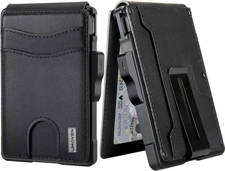 umoven Cartera para hombre \u2013 con clip para dinero, ranuras de...