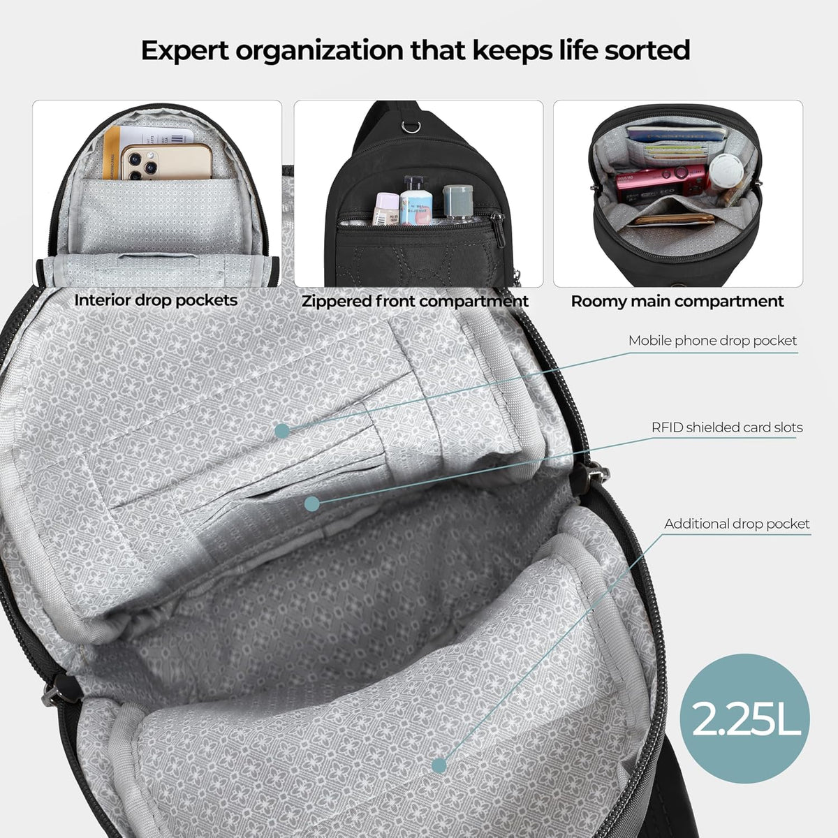 Travelon Eslinga pequeña para pistas antirrobo