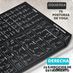 Esterilla de yoga instructiva extra grande con posturas impresas - 3 veces más grande y 2 veces más ancha que las esterillas de entrenamiento regulares - 150 posturas y estiramientos de yoga
