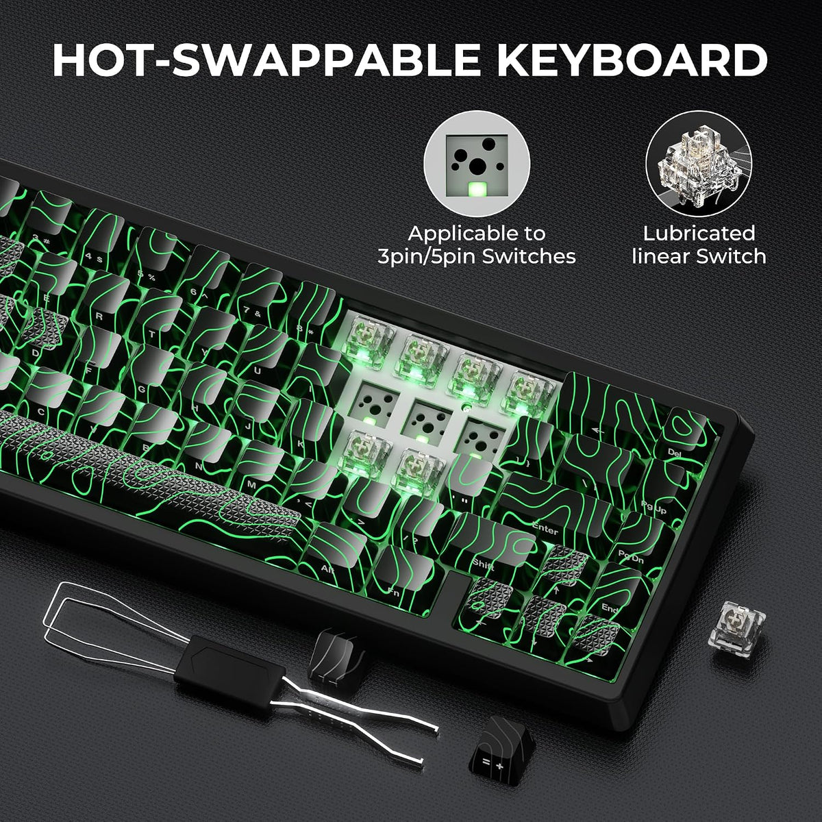 HITIME x XVX M67 - Teclado inalámbrico 60% por ciento, teclado gami...