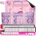 American Mahjong Set con alfombrilla y bastidores, juego de