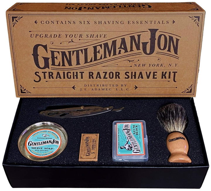 Gentleman Jon Kit de afeitado recto - Juego de aseo vintage para af...