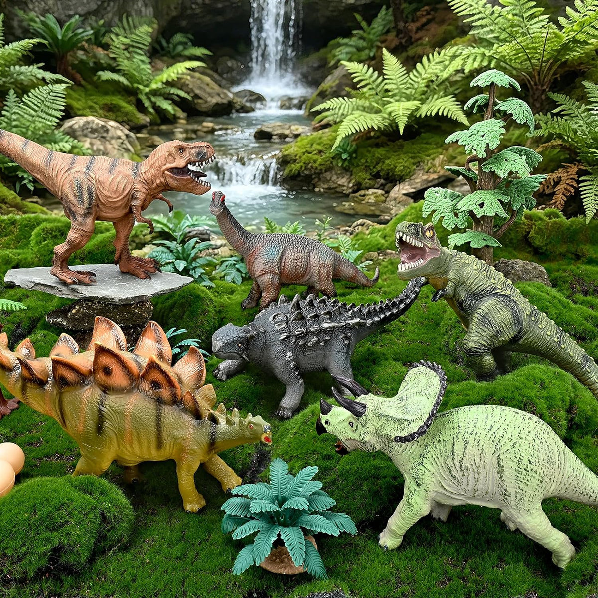 6 piezas de juguetes de dinosaurio grandes para niños de 3 a 5 años, juguetes realistas de dinosaurios suaves para niños de 3 a 7 años, juego de figuras de dinosaurio grandes para los amantes
