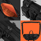 Riñonera grande inspirada en la táctica para hombres. Accesorios Techwear perfectos EDC Bag para hombres. Riñonera multifuncional, Negro -, Large 5 Bolsillos