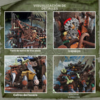 TYCOLE MOC - Juego de construcción de barco pirata con luces, barco de juguete modelo holandés volador, juego de bloques de construcción de barco fantasma, ideal para adultos y adolescentes como regalo de cumpleaños o fiesta (2159 piezas)
