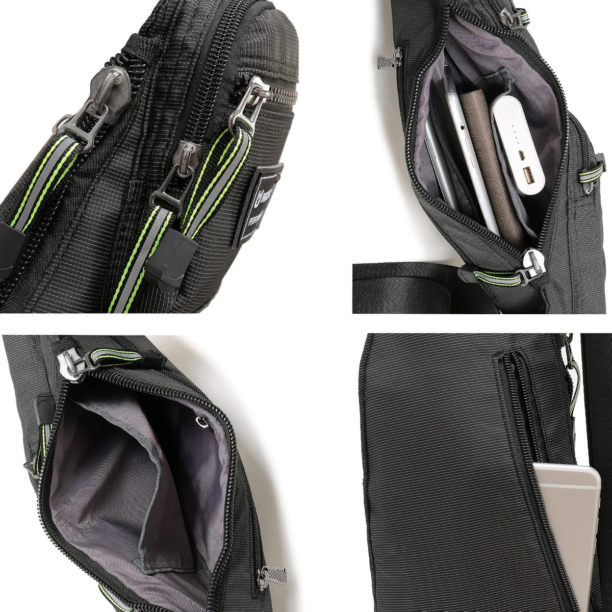 NICGID Bolso bandolera en el pecho, mochila de hombro, bolsa cruzada, mochila casual para hombres y mujeres, Verde oscuro, Viajes