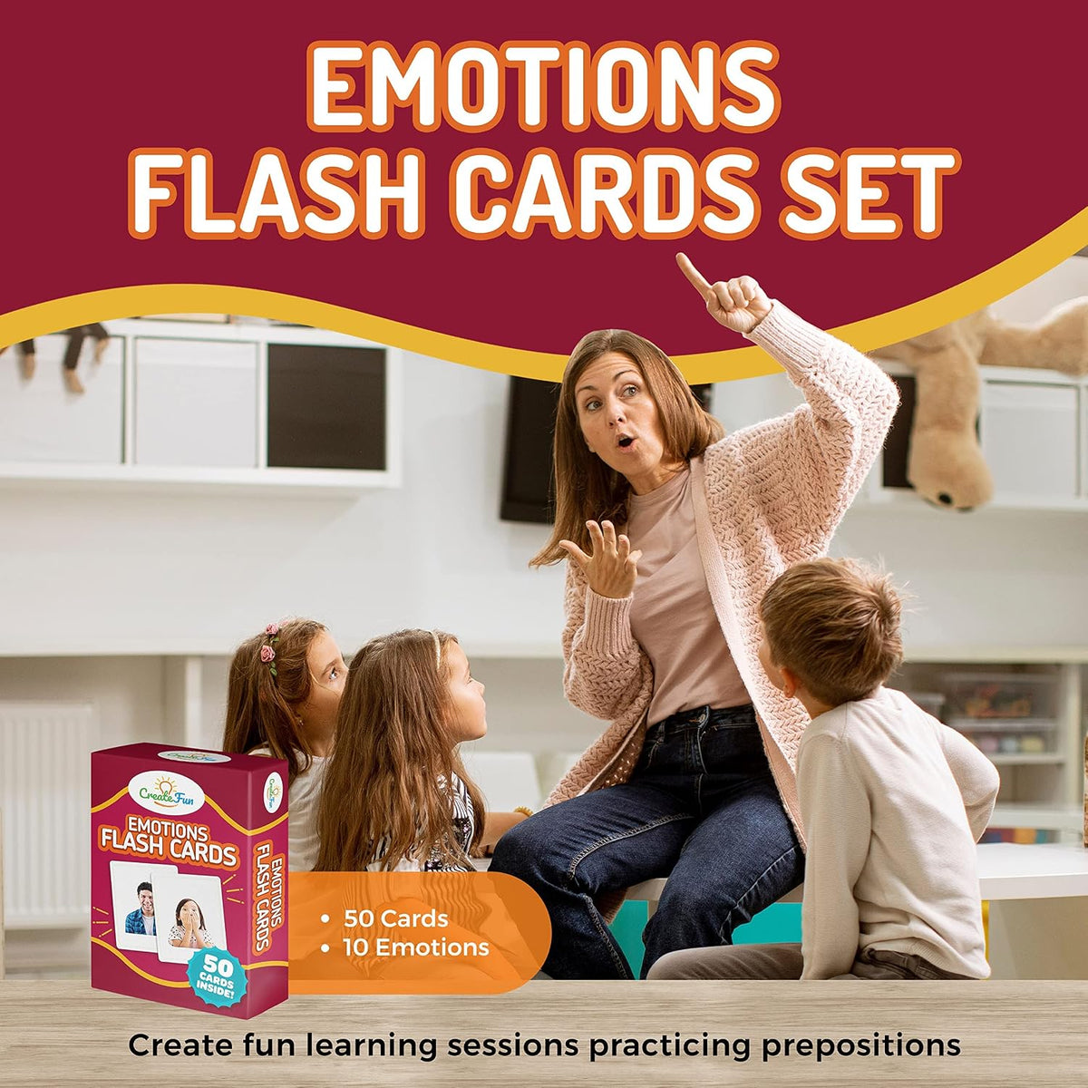 Juego de 149 tarjetas flash de preposiciones, emociones y verbos de acción, tarjetas fotográficas educativas con juegos de aprendizaje para niños pequeños, niños, adultos, personas mayores