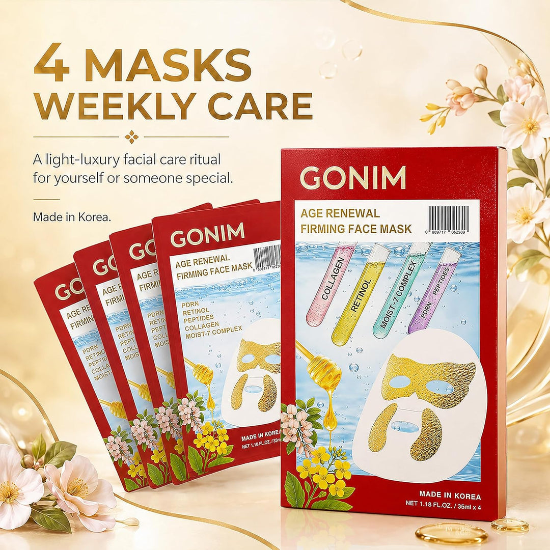 GONIM Máscara facial coreana con parches integrados para los ojos c...