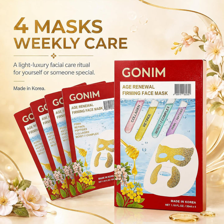 GONIM Máscara facial coreana con parches integrados para los ojos c...