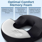 5 STARS UNITED - Almohada de dona para dolor de coxis y hemorroides, cojín de asiento grande de espuma viscoelástica para áreas propensas a llagas de cama y alivio de presión, apoyo para próstata