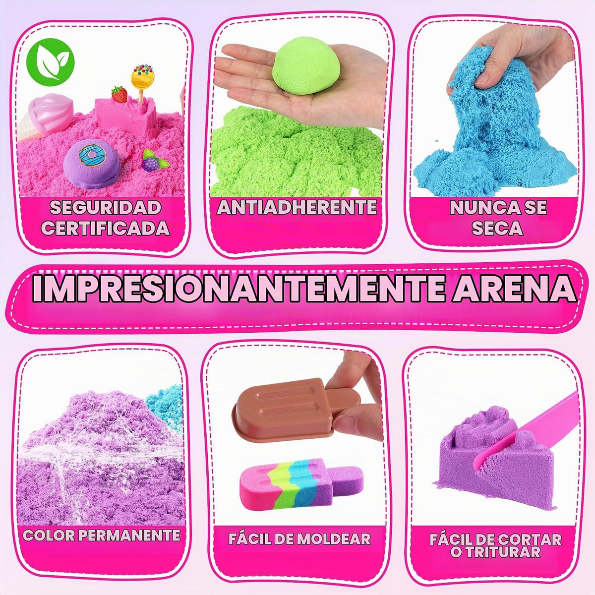 Juguete sensorial de arena para pastel y helado, regalo divertido