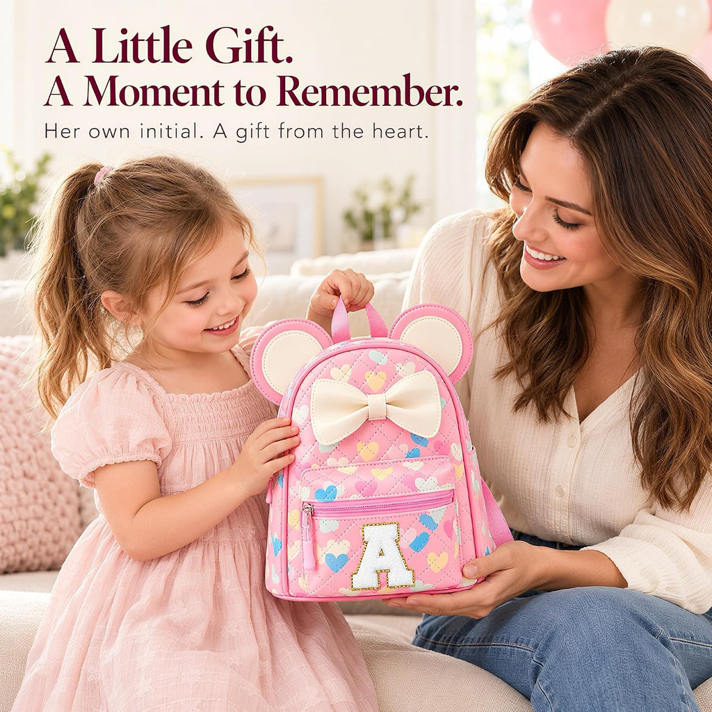 Luvbagg Linda mochila con inicial para niñas, mini bolsa de viaje para