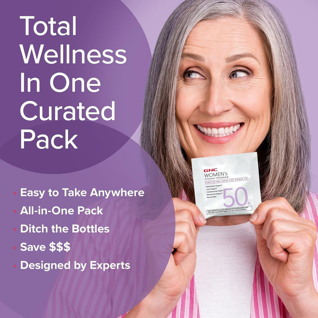 GNC Vitapak 50+ para mujeres, paquete multivitamínico 5 en 1, hormo...