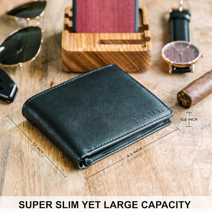 STAY FINE Carteras para hombres con bloqueo RFID | Billetera plegab...