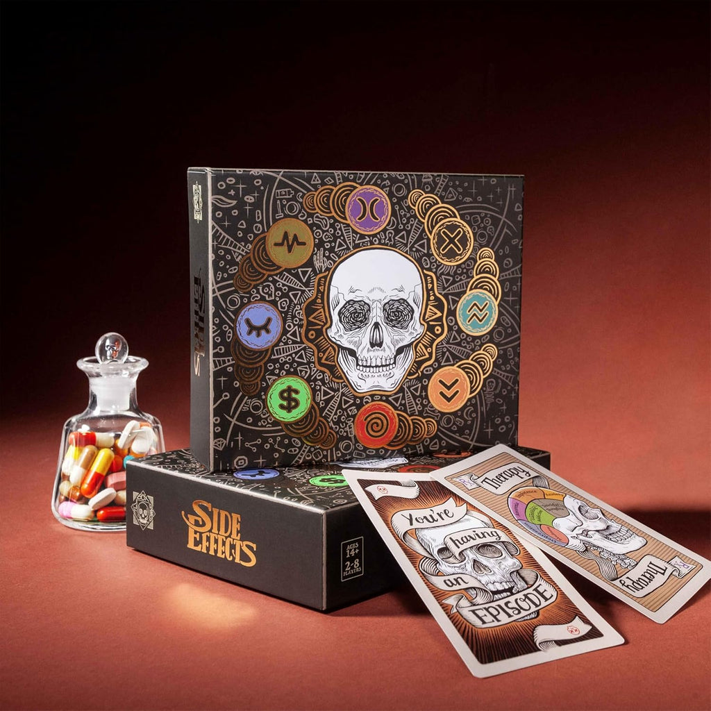 Pillbox Games Efectos secundarios, estratégico toma ese juego de cartas de terapia