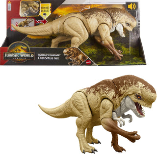 Mattel Jurassic World Rebirth Distortus Rex Rumble N Rampage Figura...