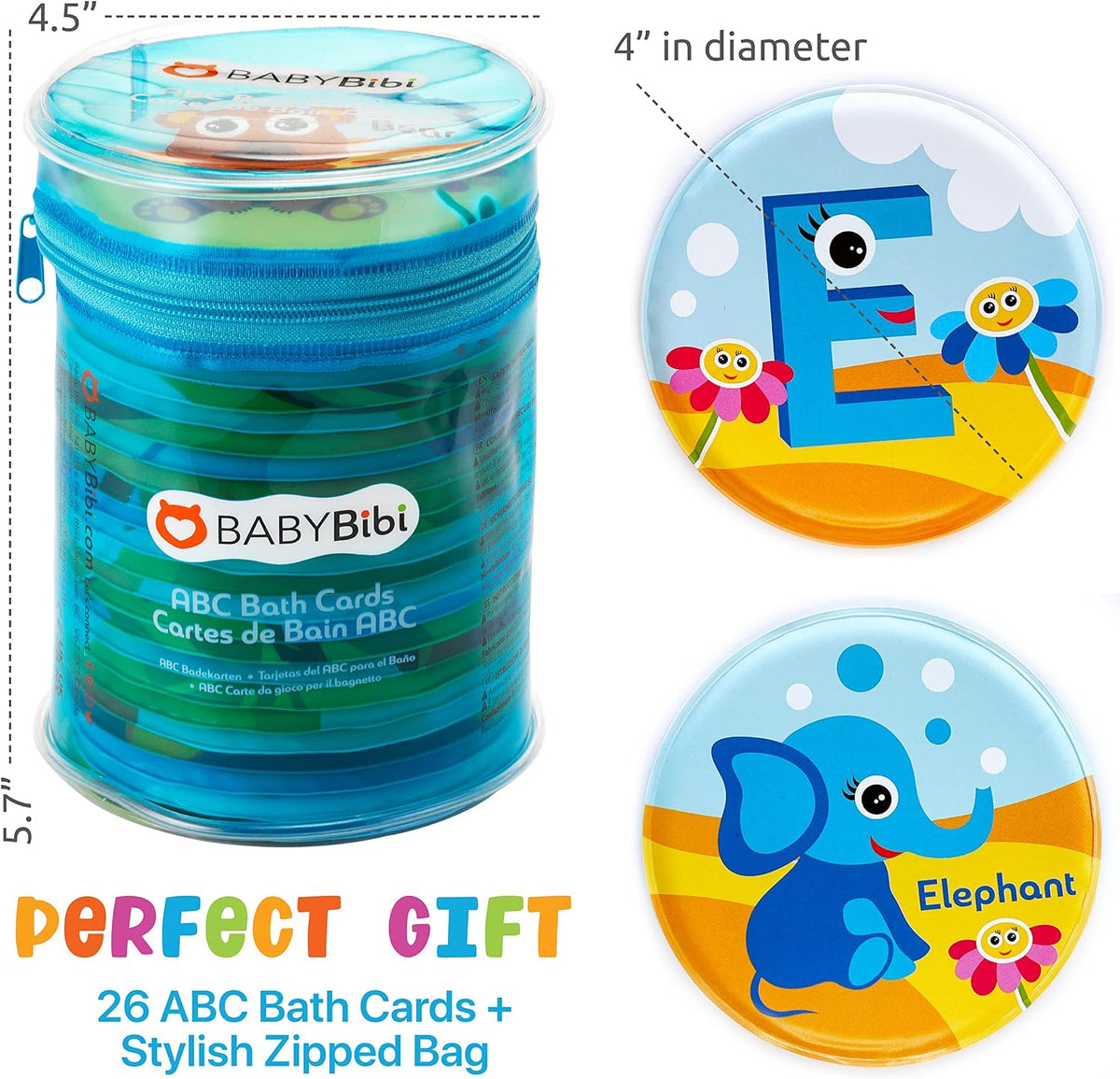 Animales flotantes y tarjetas flash del alfabeto para bañera - Tarjetas didácticas para niños pequeños de preescolar - Juguetes educativos de baño para mayores de 18 meses (juego de 26)