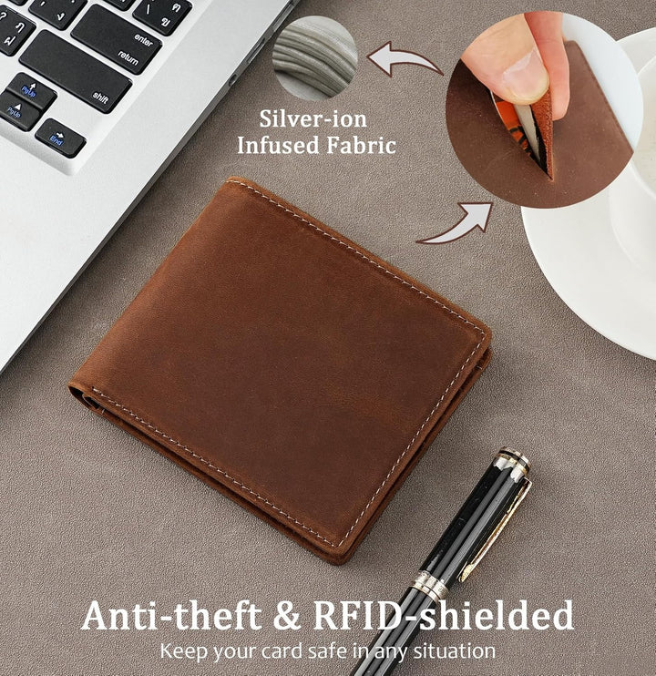 LnxLtw Cartera delgada con bloqueo RFID para hombre, diseño de bols...