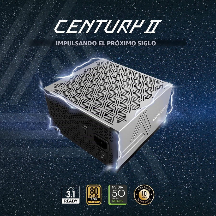 MONTECH Century II - Fuente de alimentación para juegos ATX de gama...