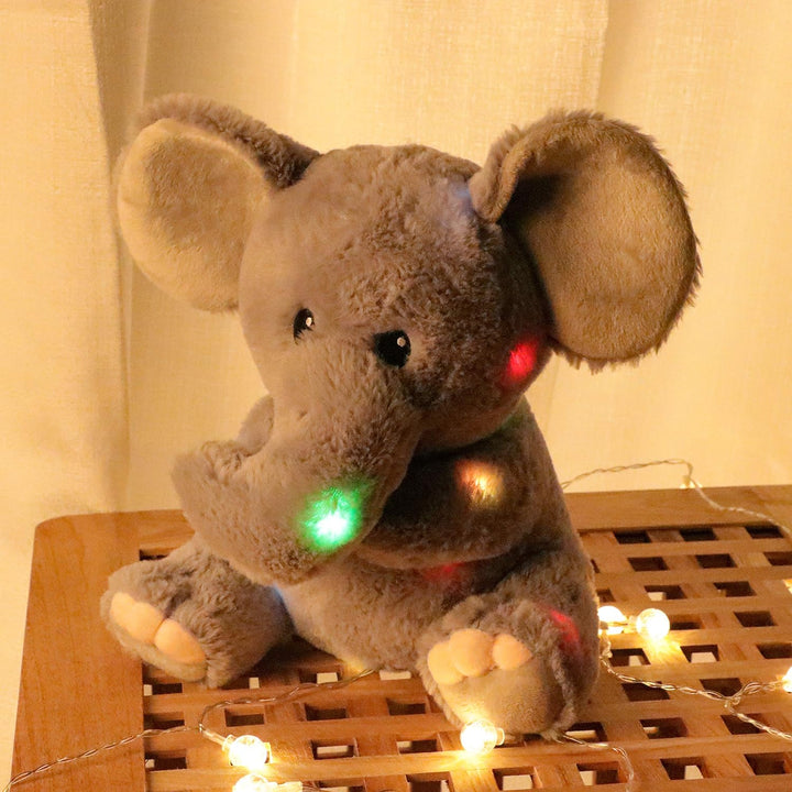 Hopearl Elefante de peluche con luces LED, flexible, con luces de n...