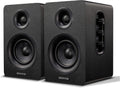 Sanyun SW208 bocinas de estantería activas Bluetooth 5.0 de 3" – Unidad de altavoz de fibra de carbono de 60W - DAC de 24 bits incorporado - Sonido envolvente 3D dinámico – Bocinas de 2.0 para PC de