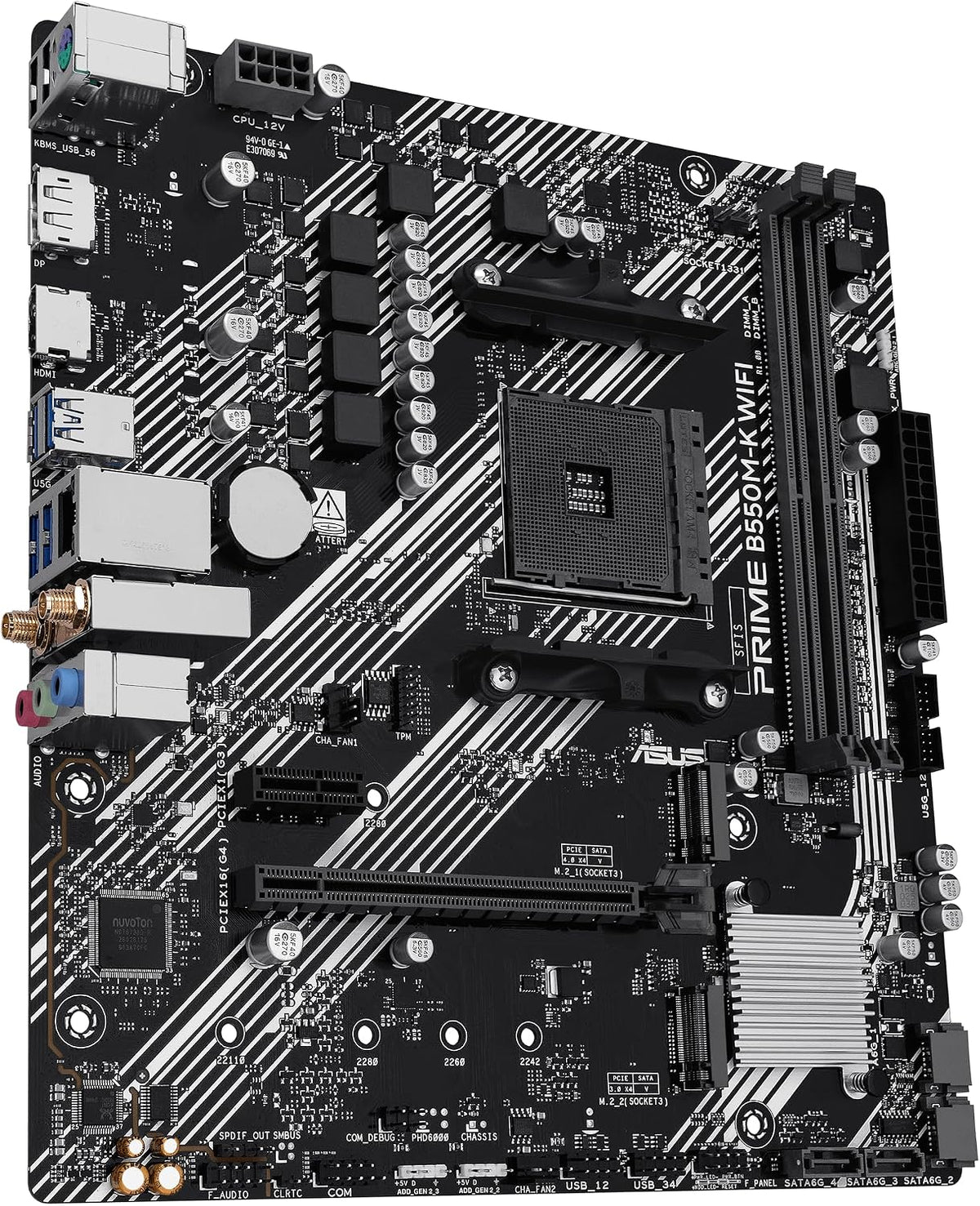 Placa base ASUS Prime B550M-K WiFi AM4 mATX, DDR4, PCIe 4.0, 2xM.2,...