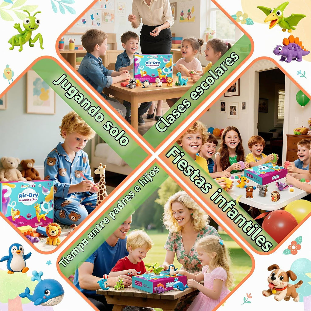 Air Dry Clay 210 Colores, Arcilla de Modelado para Niños, Arcilla Mágica DIY