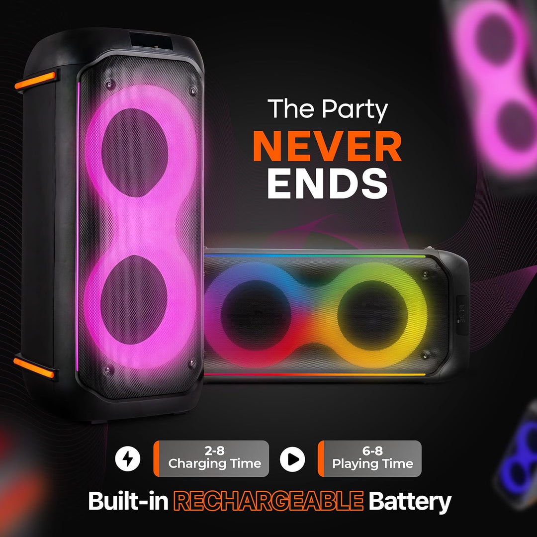 Altavoz de fiesta grande Bluetooth de Pyle Audio con graves - Gran...
