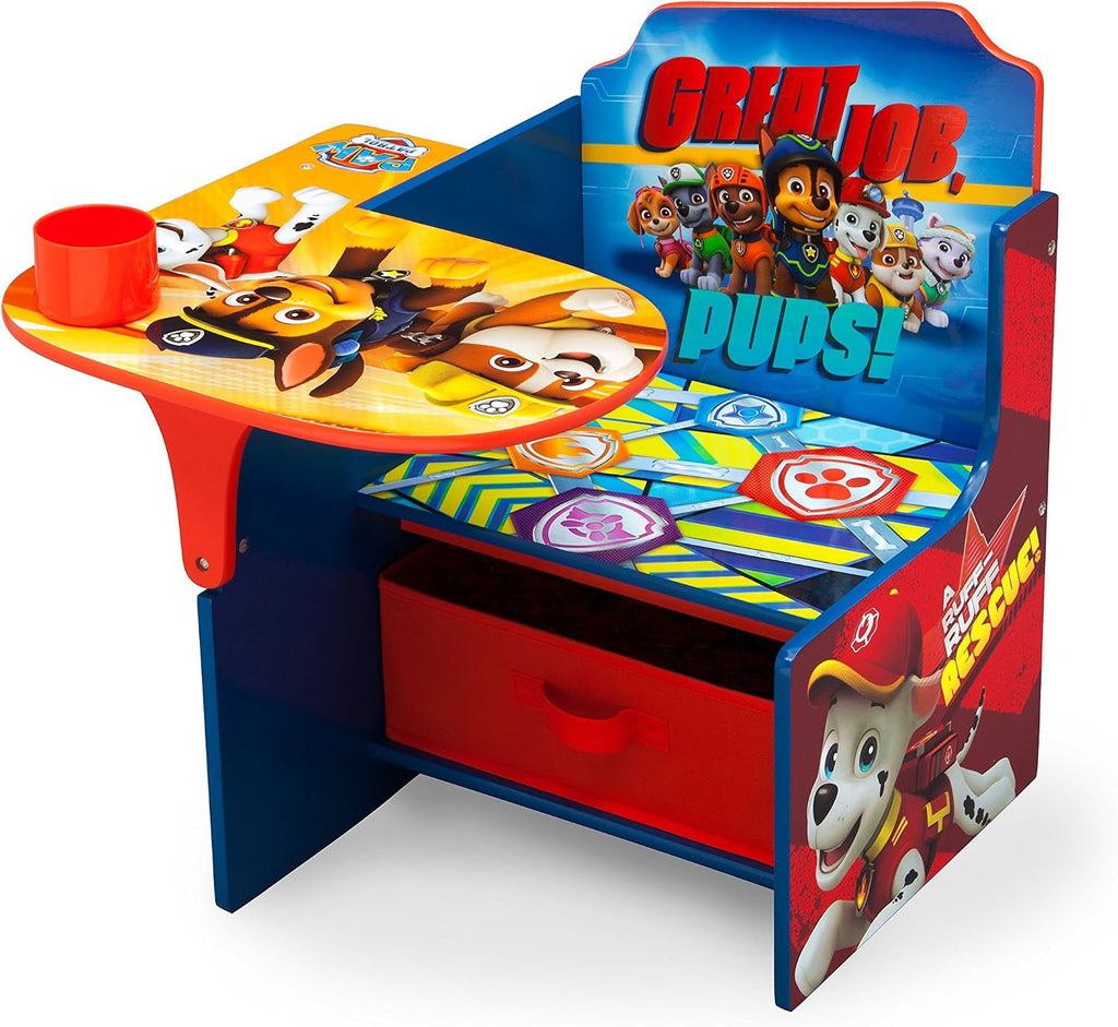 Delta Children Escritorio con silla con compartimento de almacenamiento, Nick Jr. PAW Patrol