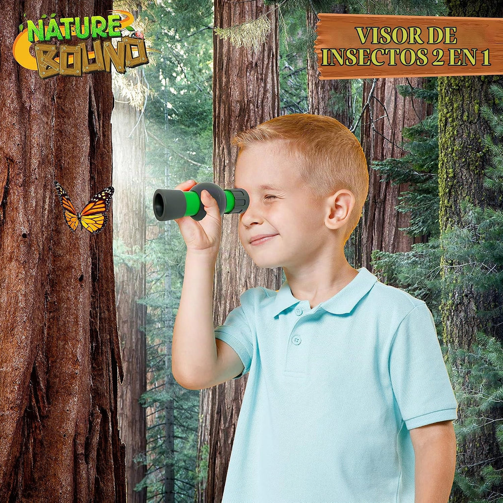 Nature Bound Kit 2 en 1 de Hábitat con Microscopio para Insectos y Otras Criaturas, Incluye Tapa y Microscopio Portátil Desmontable