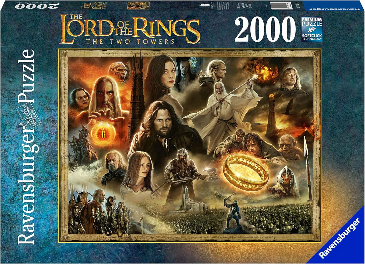 Ravensburger - El señor de los anillos: las dos torres - Rompecabezas de 2000 piezas - Imágenes impresionantes - Interpretación intrincada de Frodo, Gandalf y más - Calidad premium - Rompecabezas para