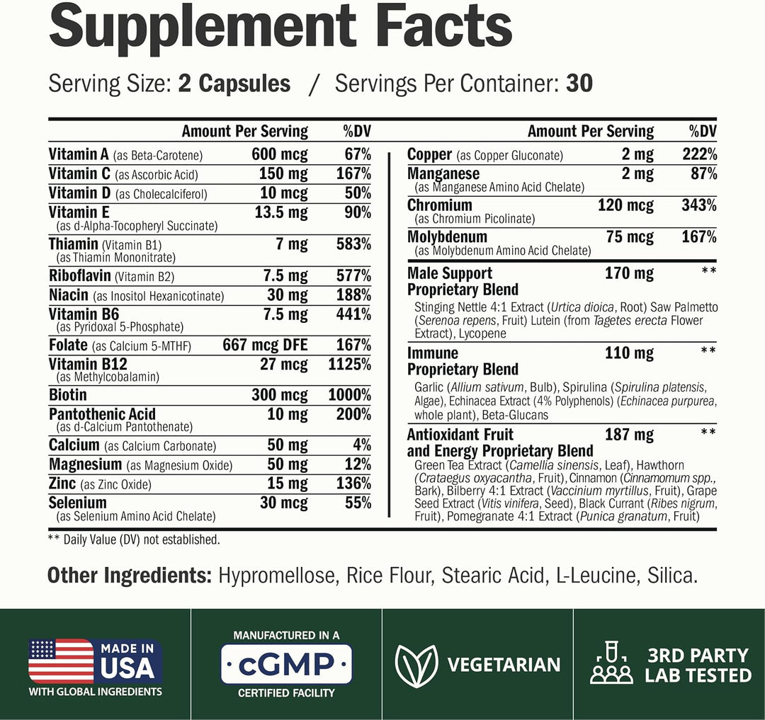 Suplemento multivitamínico multimineral diario para hombres - Vitam...