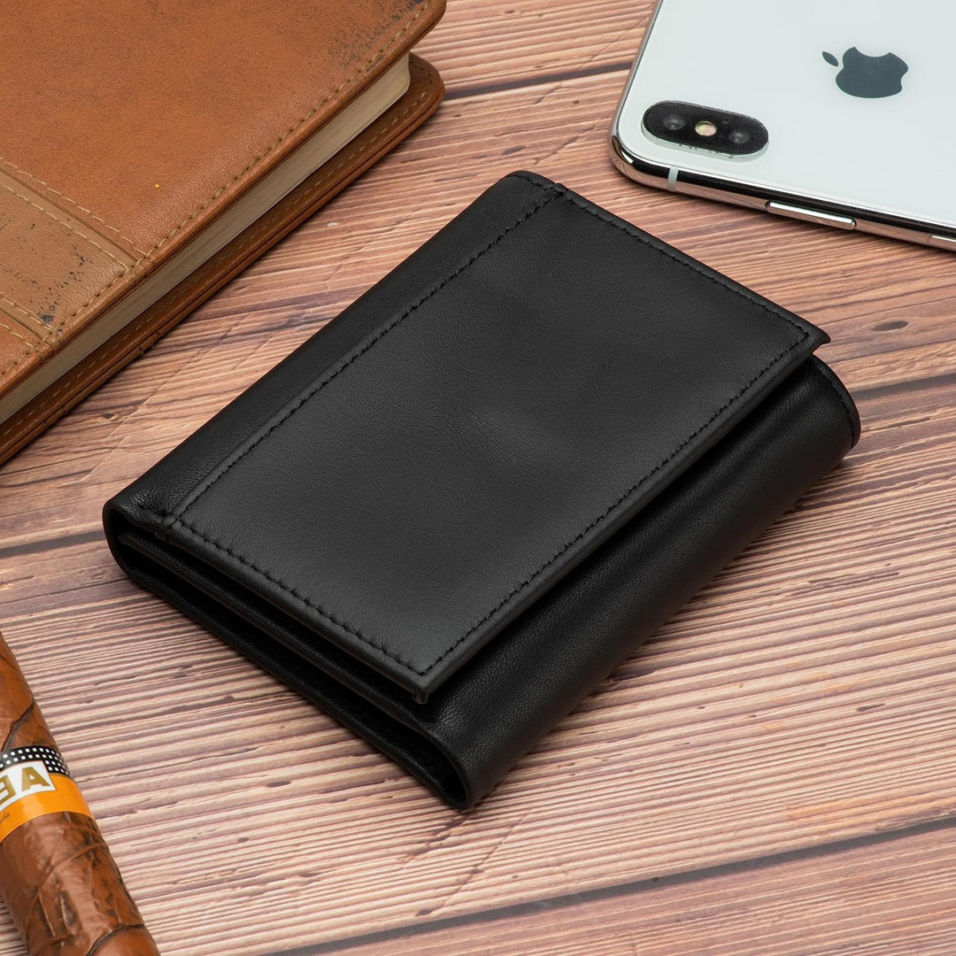 baotuiok Billetera de cuero para hombre, con bloqueo RFID, cartera...