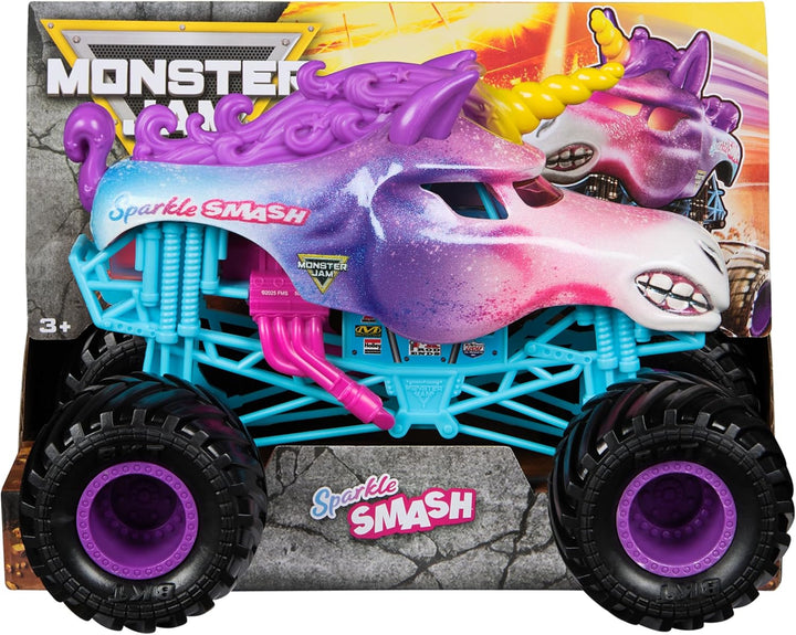 Monster Jam Camión monstruo oficial Sparkle Smash vehículo