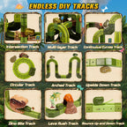 Juego de 135 piezas de tren eléctrico de dinosaurio para niños de 3 a 12 años, juego de tren eléctrico 3D para niños pequeños, juguetes de construcción de pistas antigravedad, juguetes STEM