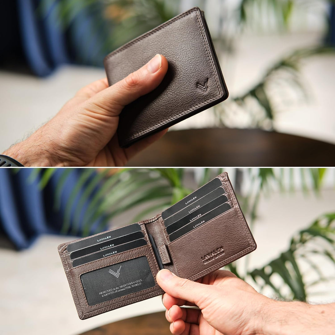 Lavalen Billeteras de cuero suave para hombres UK \u2013 Bloqueo RF...