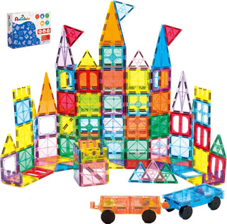 Azulejos de construcción magnéticos, juego de construcción de 134 piezas de imanes grandes, bloques magnéticos, juguetes apilables STEM 3D, juguete de imanes para niños y niñas