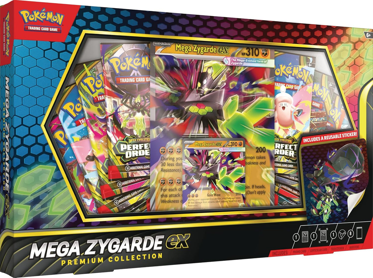 Pokemon TCG: Mega Zygarde ex colección Premium con 8 paquetes de refuerzo