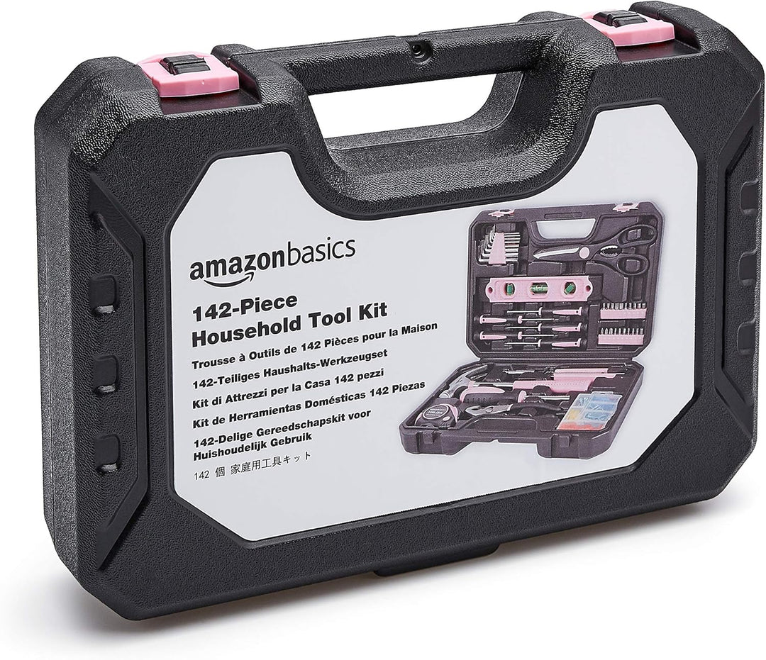 Amazon Basics Kit de herramientas para el hogar con estuche de alma...