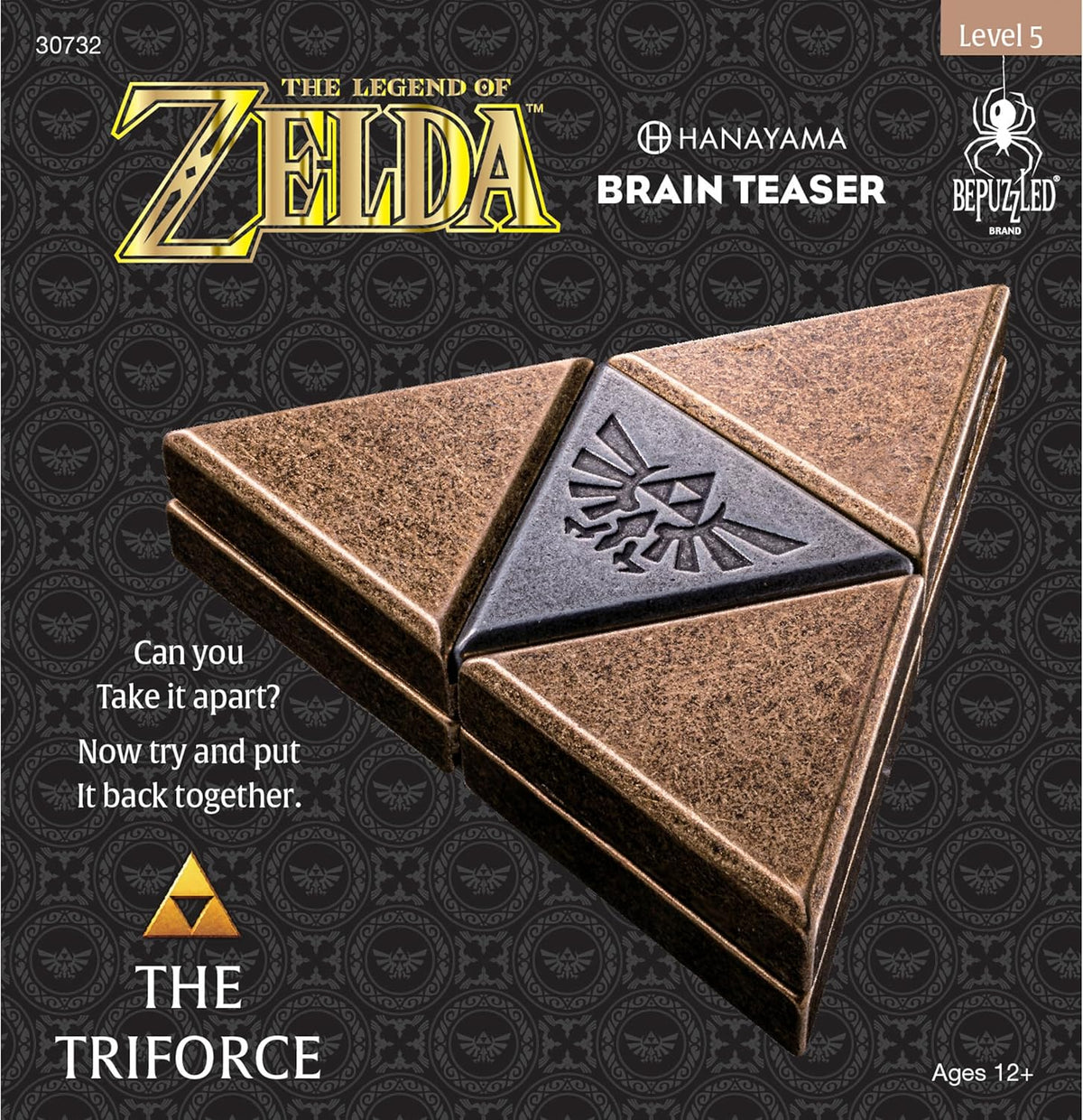 BePuzzled, Legend of Zelda Triforce Hanayama Rompecabezas para el cerebro de nivel 5 con clasificación Mensa, para edades de 12 años en adelante