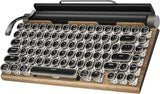 Teclado de máquina de escribir retro, teclado mecánico inalámbrico...