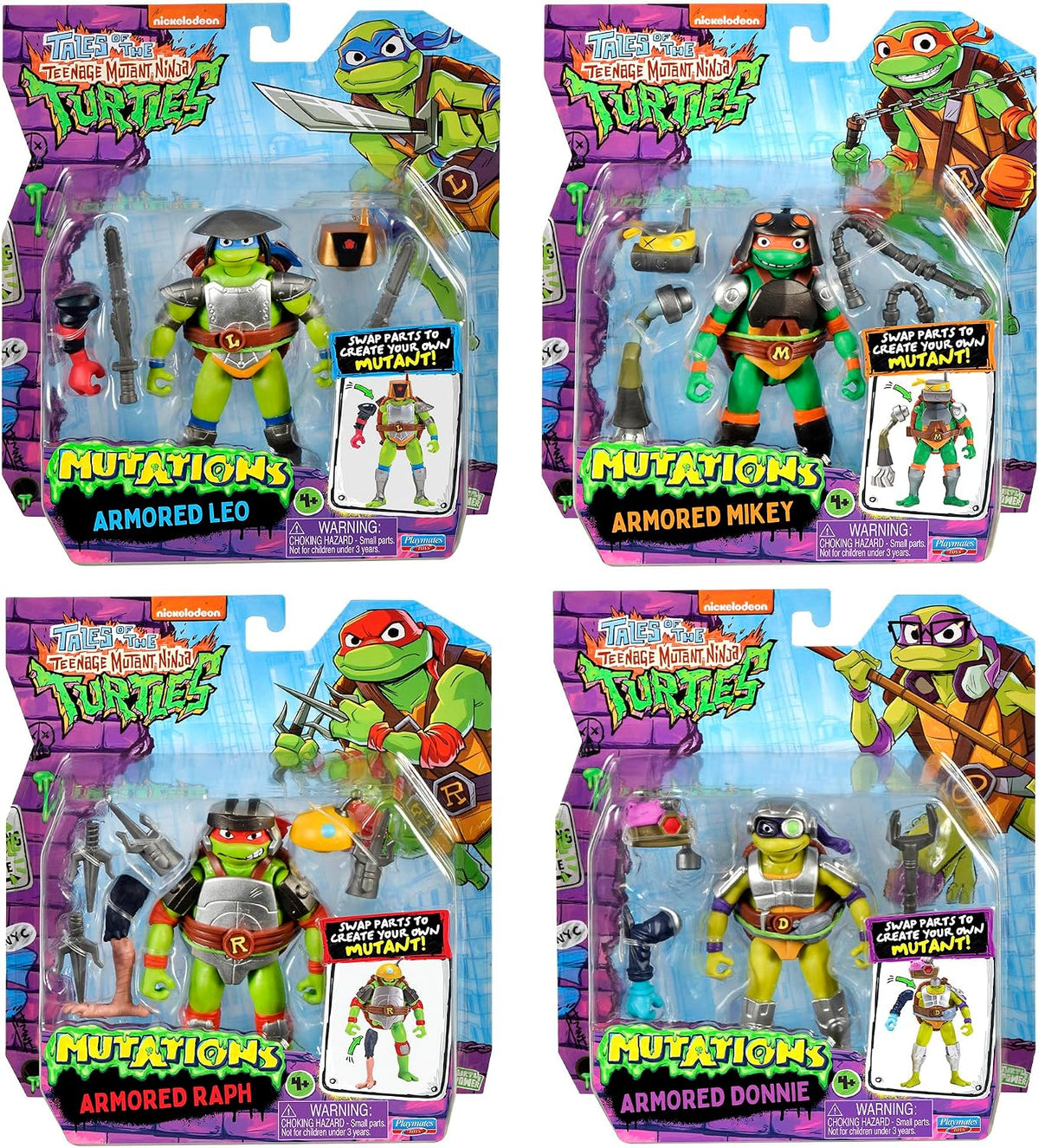 Teenage Mutant Ninja Turtles Mezcla y Combina Tortugas Blindadas 4 piezas
