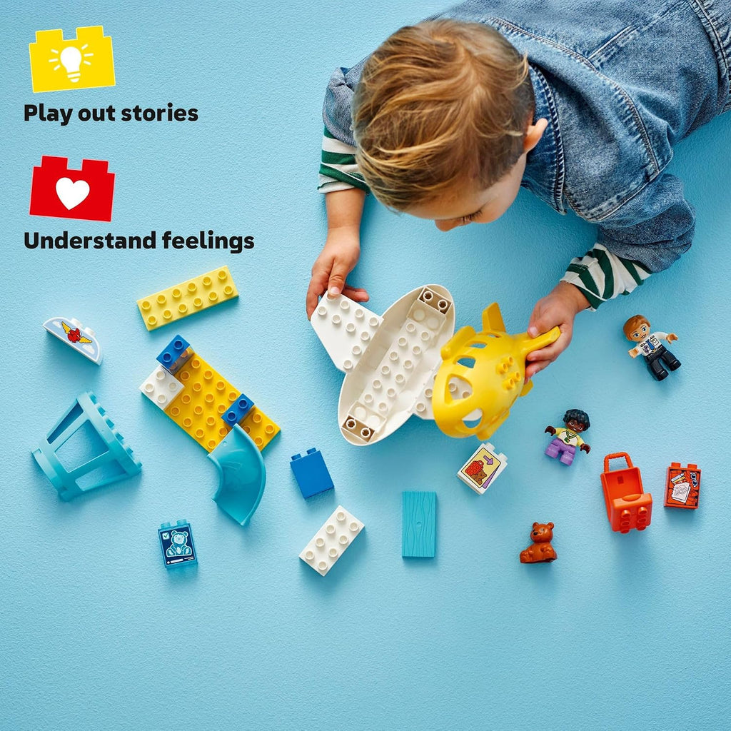 LEGO DUPLO Town - Juguete de construcción por primera vez en el aeropuerto, juego de aprendizaje para niños y niñas a partir de 1.5 años, los más pequeños usan bloques de construcción para explorar emociones, idea de regalo para niños pequeños para cumple