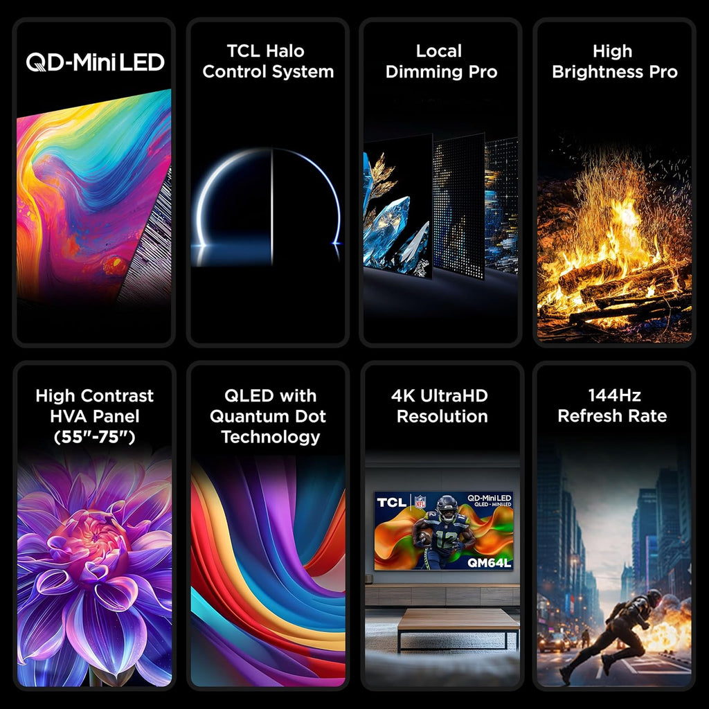 TCL 65" QM64L alto contraste QD-MINI-LED 4K AI Smart Fire TV