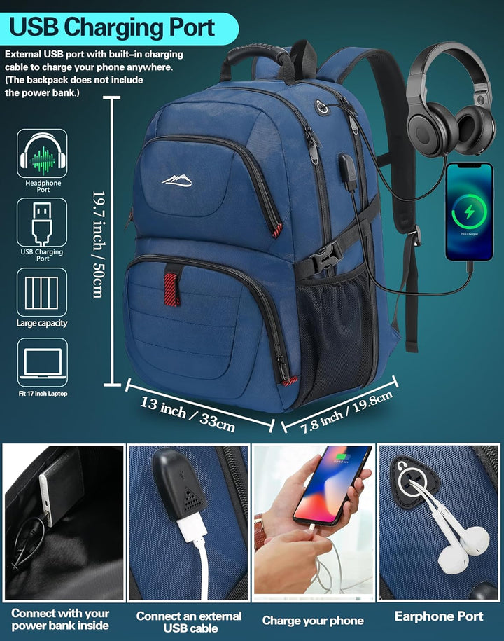 ProEtrade Mochila de viaje extra grande para portátil, antirrobo, p...