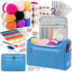 Aeelike - Kits de ganchillo para principiantes, adultos y niños, juego completo de ganchillo, color azul
